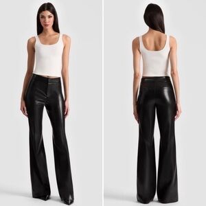 Alice + Olivia Dylan High Waist Flare Faux Leather Pants